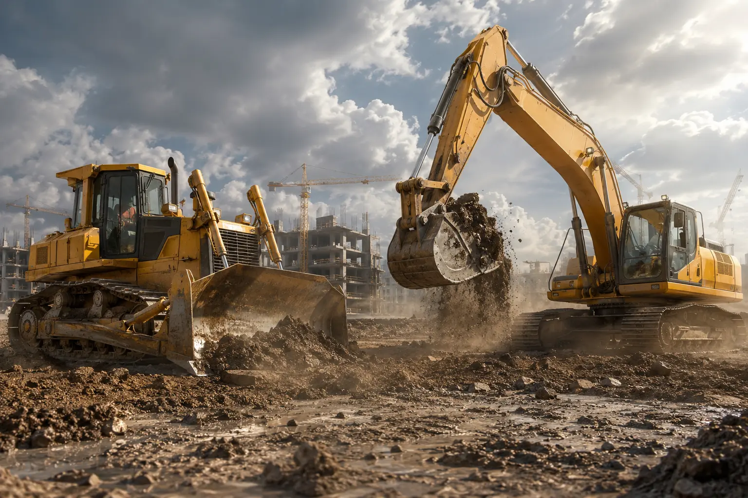 Bulldozer vs Excavator